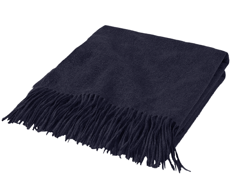 FRINGE BLUE GREY THROW